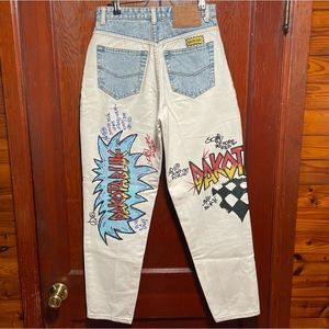 Vintage Dakota Blue Graffiti Skater Jeans Size 9